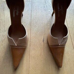 Vintage elegance! Leather + satin heels, Sebastian Milano, 40